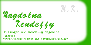 magdolna kendeffy business card